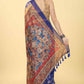 Kalamkari Digital Printed Indigo Saree