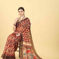 Kalamkari Digital Printed Indigo Saree