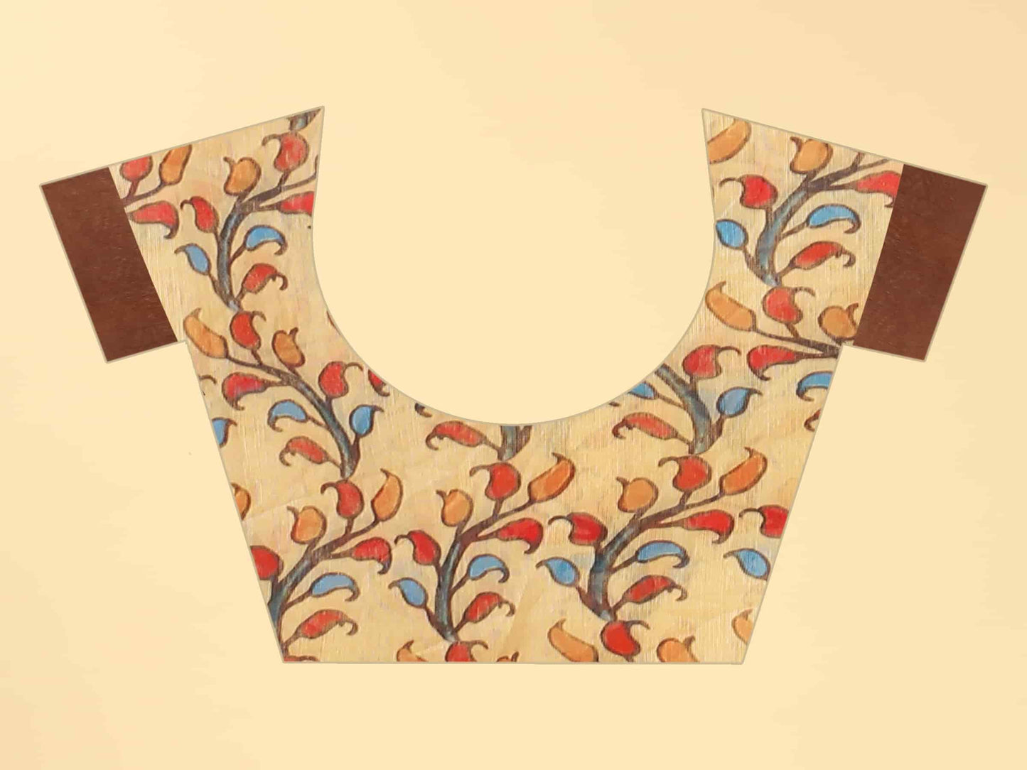 Kalamkari Digital Printed Indigo Saree