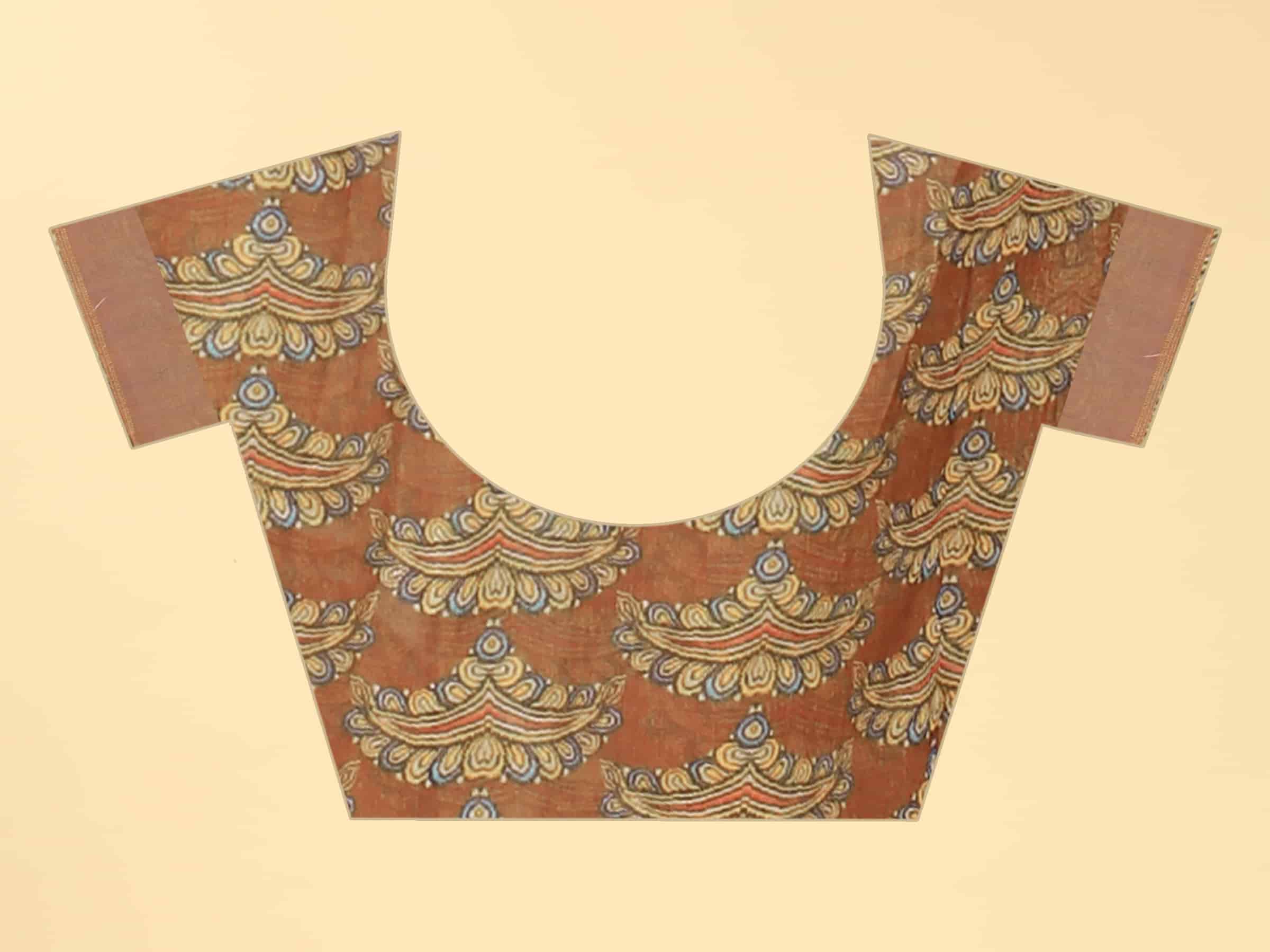 Kalamkari Digital Printed Indigo Saree