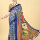 Kalamkari Digital Printed Indigo Saree