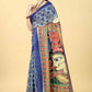 Kalamkari Digital Printed Indigo Saree