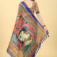 Kalamkari Digital Printed Indigo Saree