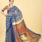 Kalamkari Digital Printed Indigo Saree
