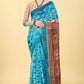 Kalamkari Digital Printed Indigo Saree
