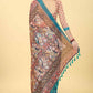 Kalamkari Digital Printed Indigo Saree