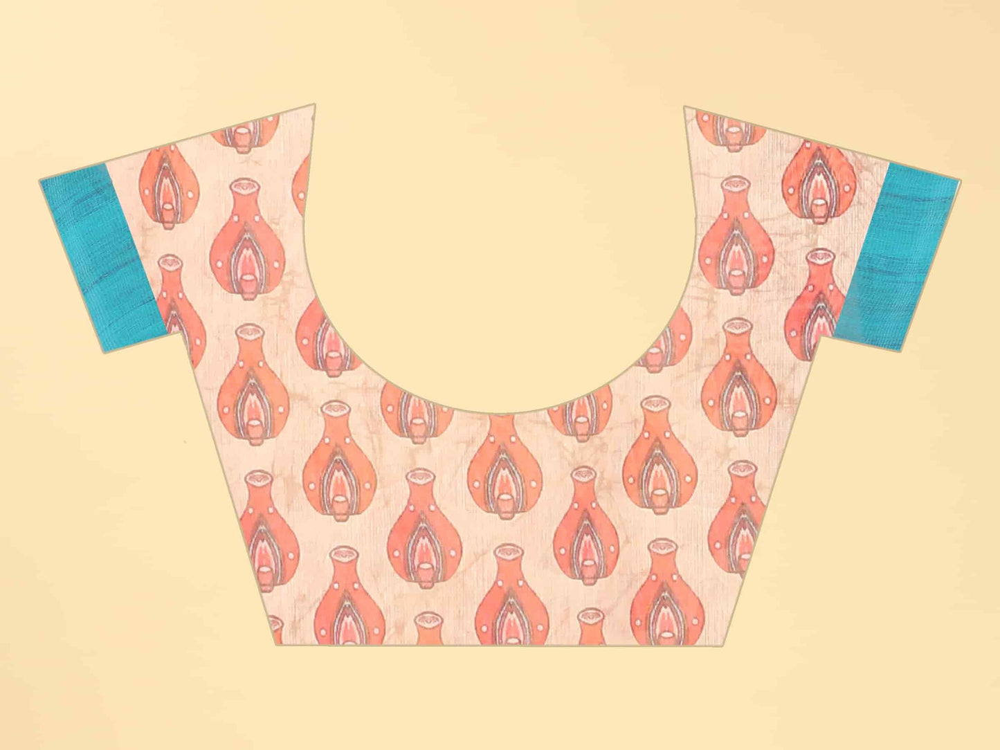 Kalamkari Digital Printed Indigo Saree