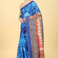 Kalamkari Digital Printed Indigo Saree