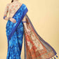 Kalamkari Digital Printed Indigo Saree