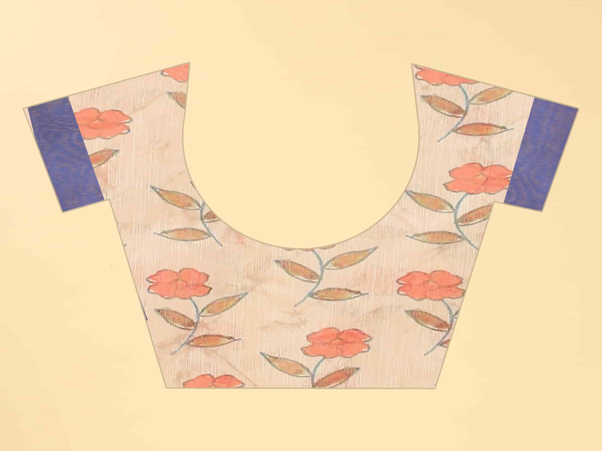 Kalamkari Digital Printed Indigo Saree