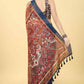 Kalamkari Digital Printed Indigo Saree
