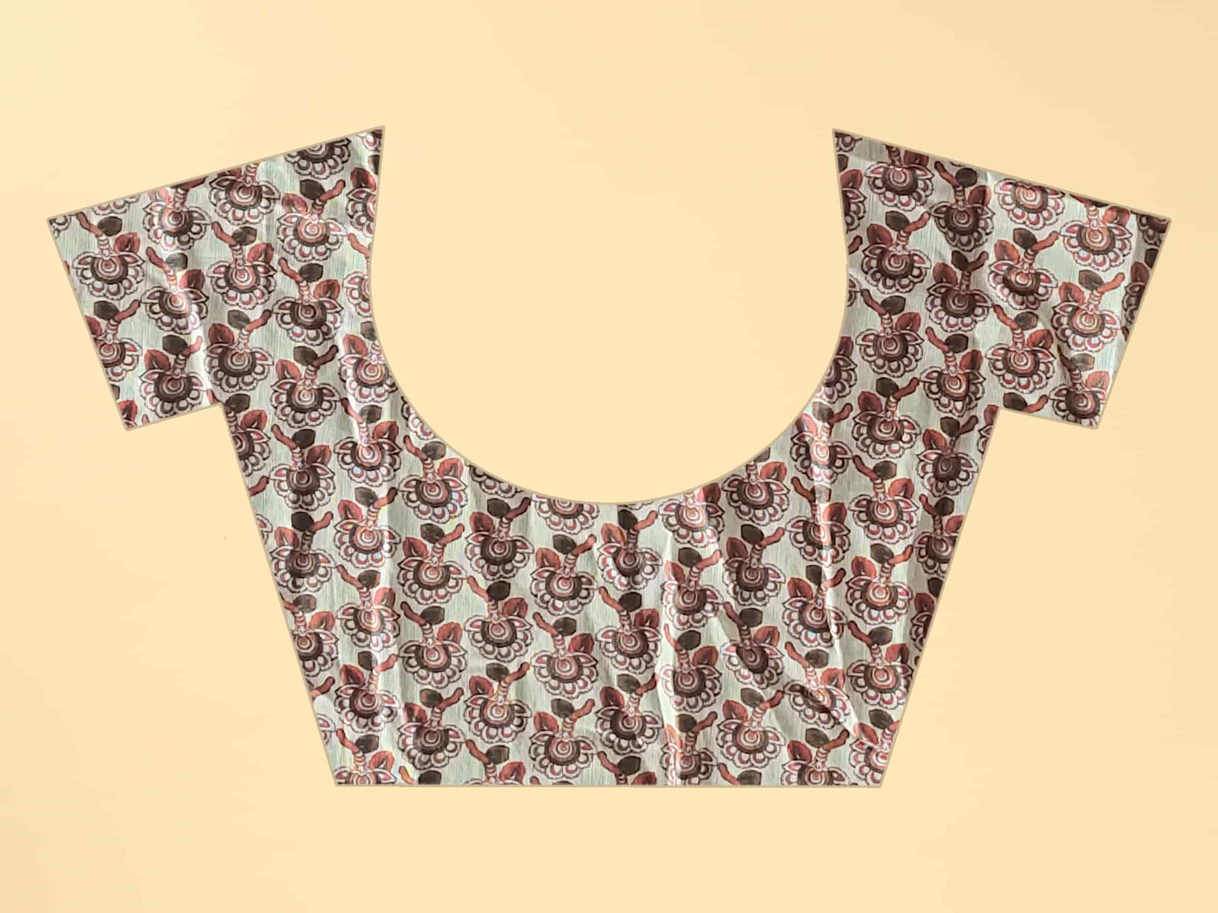 Kalamkari Digital Printed Indigo Saree