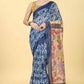 Kalamkari Digital Printed Indigo Saree