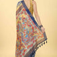 Kalamkari Digital Printed Indigo Saree