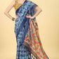 Kalamkari Digital Printed Indigo Saree