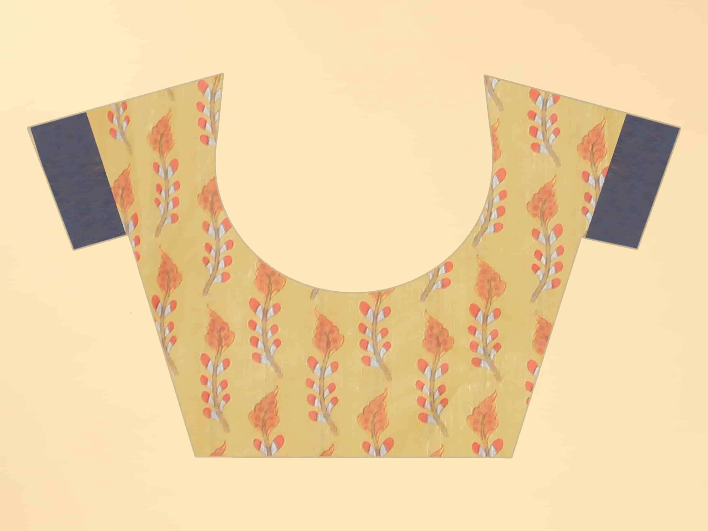 Kalamkari Digital Printed Indigo Saree