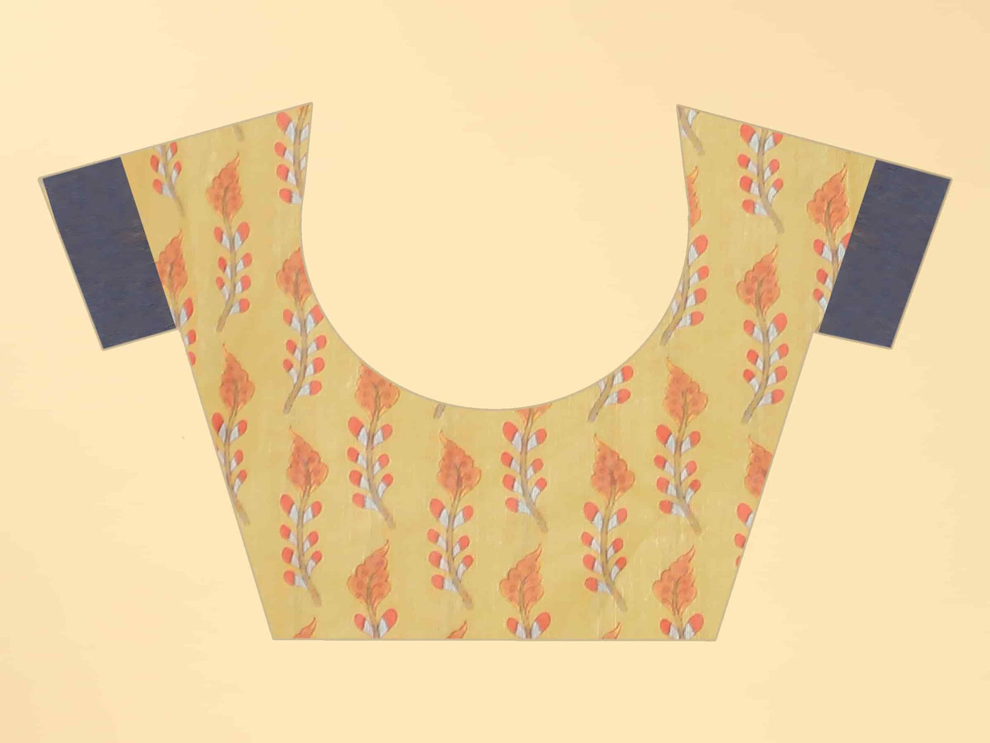 Kalamkari Digital Printed Indigo Saree