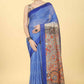 Kalamkari Digital Printed Indigo Saree