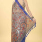 Kalamkari Digital Printed Indigo Saree
