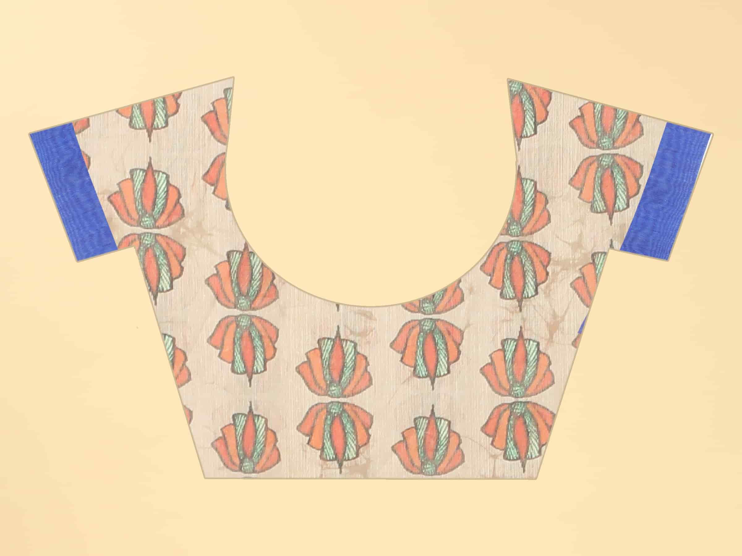 Kalamkari Digital Printed Indigo Saree