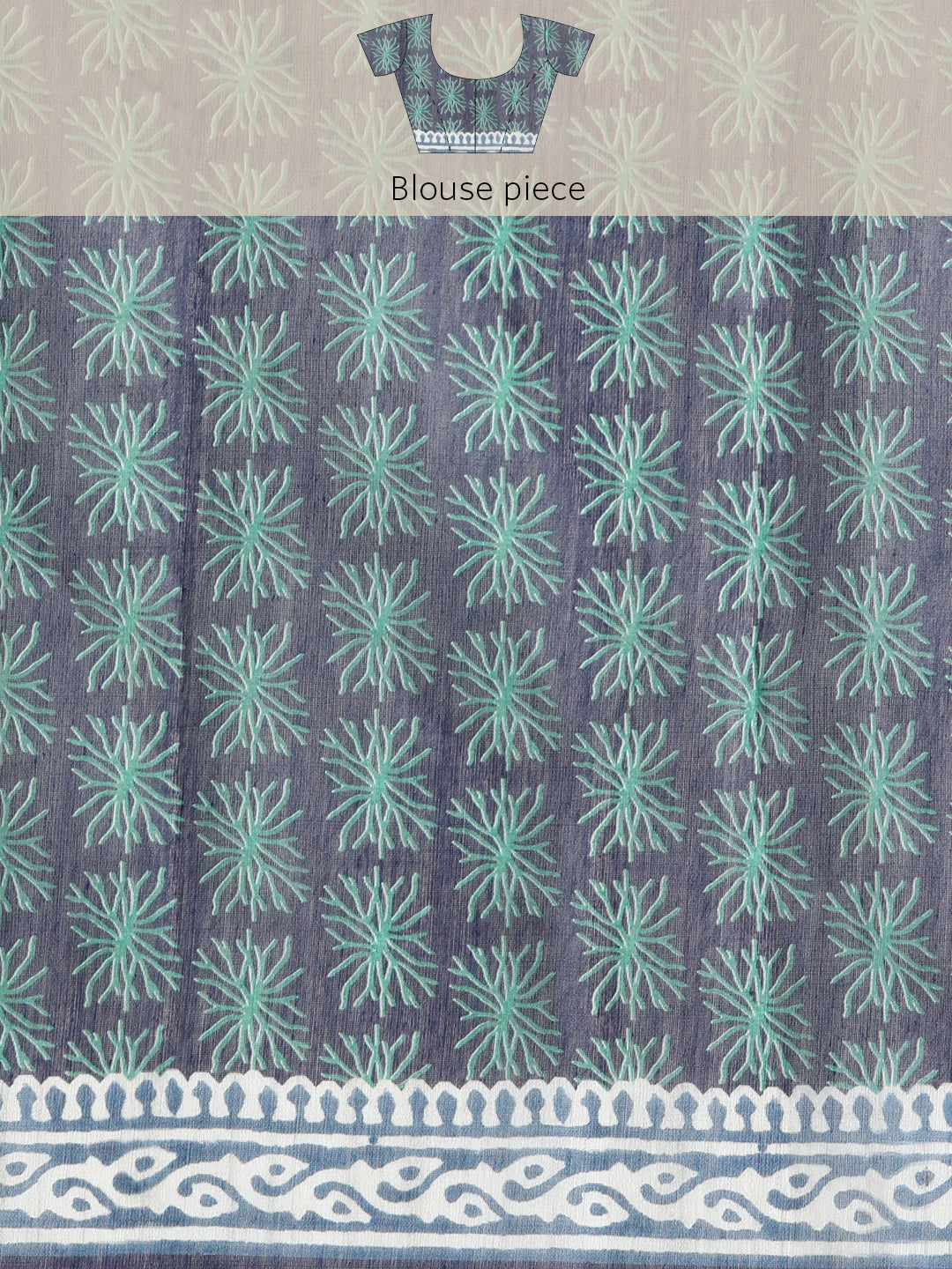 Kalamkari Digital Printed Indigo Saree