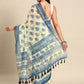 Kalamkari Digital Printed Indigo Saree