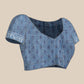 Kalamkari Digital Printed Indigo Saree