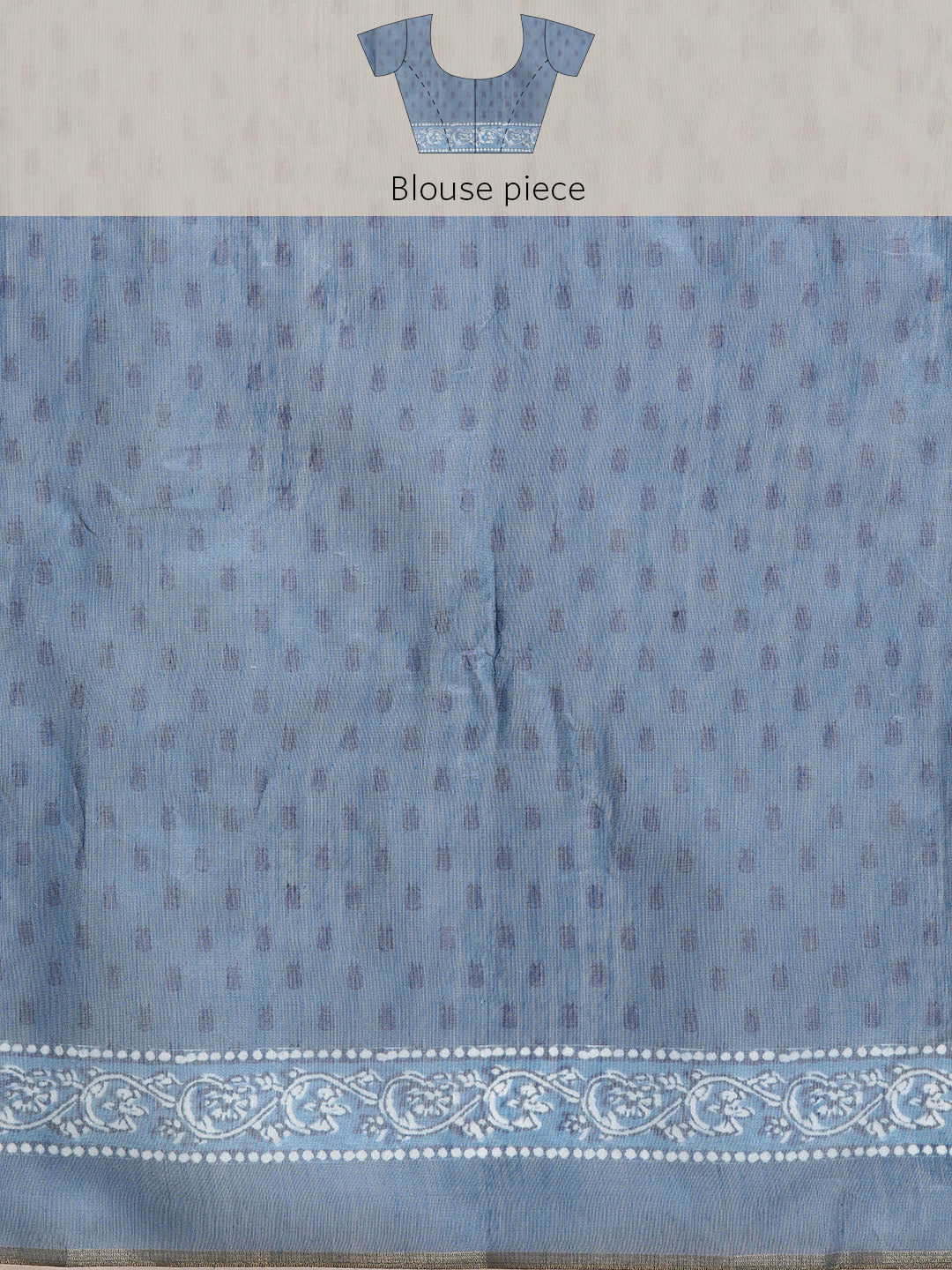 Kalamkari Digital Printed Indigo Saree