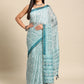 Kalamkari Digital Printed Indigo Saree