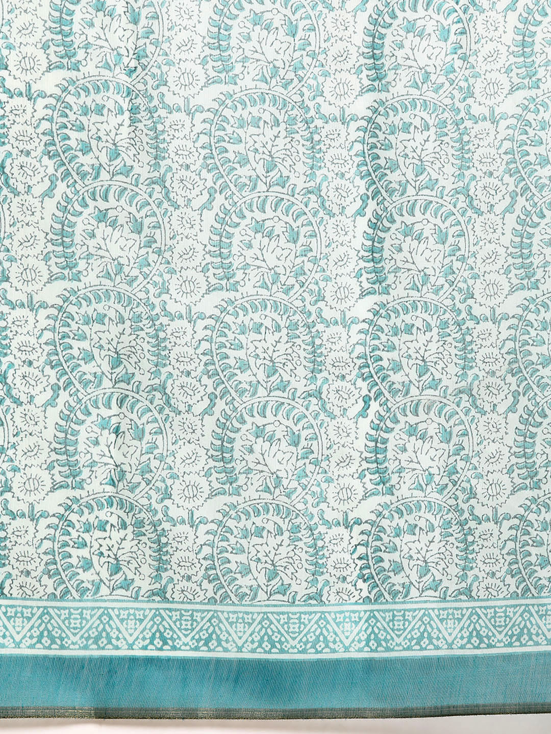 Kalamkari Digital Printed Indigo Saree