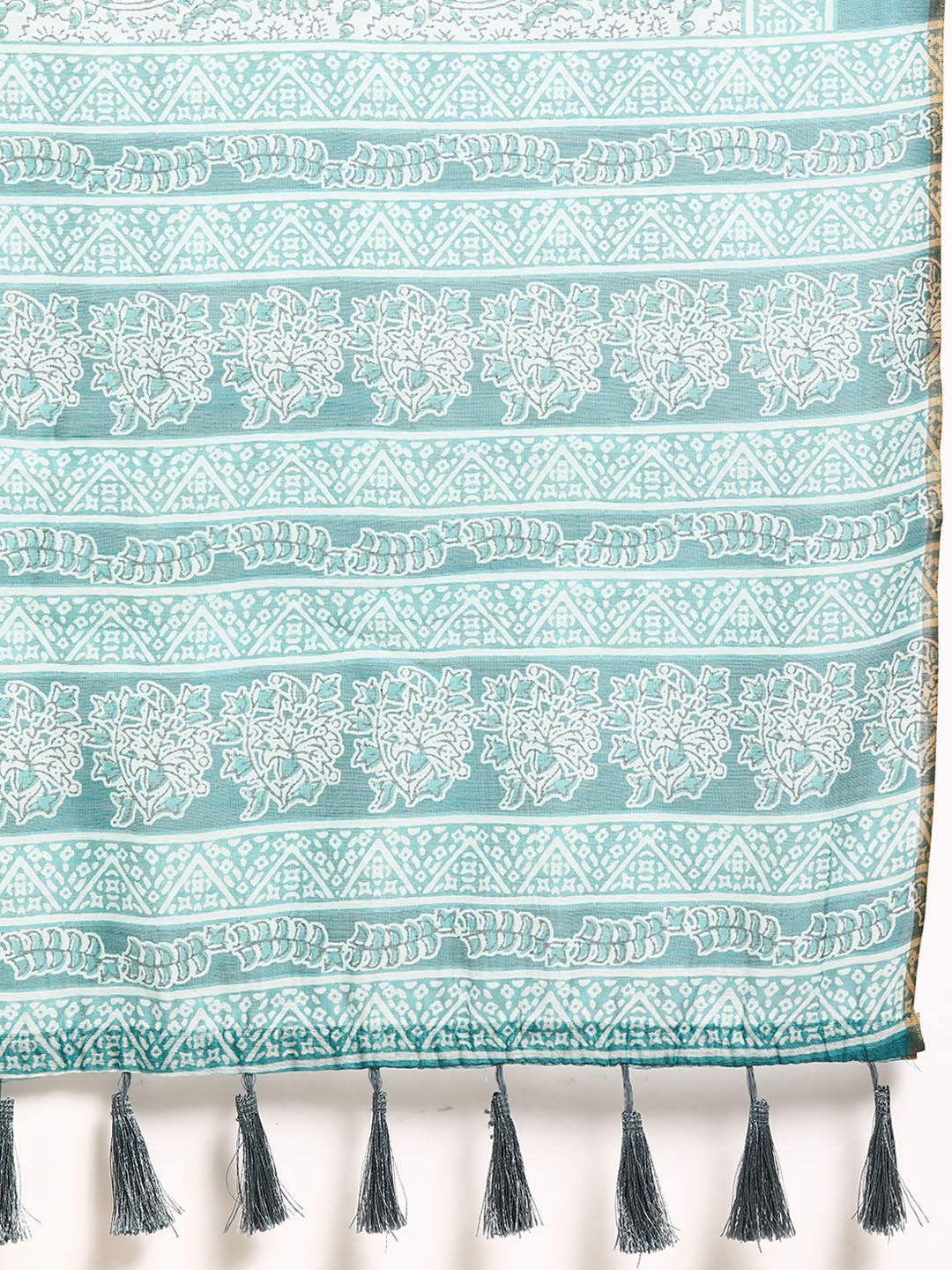 Kalamkari Digital Printed Indigo Saree