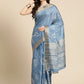 Soft Silk Floral Printed Zari Woven Border Saree