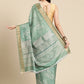 Soft Silk Floral Printed Zari Woven Border Saree