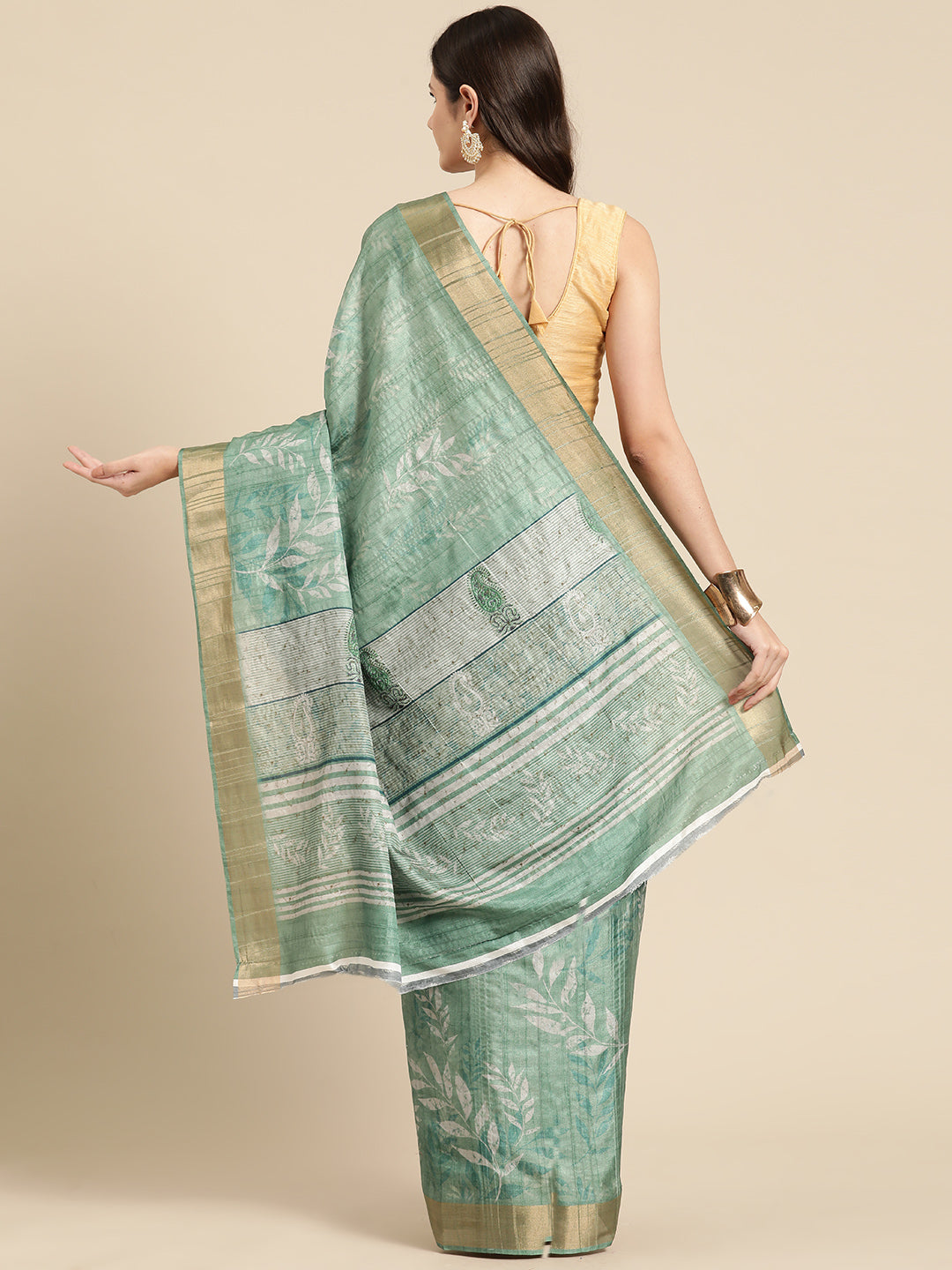Soft Silk Floral Printed Zari Woven Border Saree
