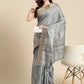 Soft Silk Floral Printed Zari Woven Border Saree