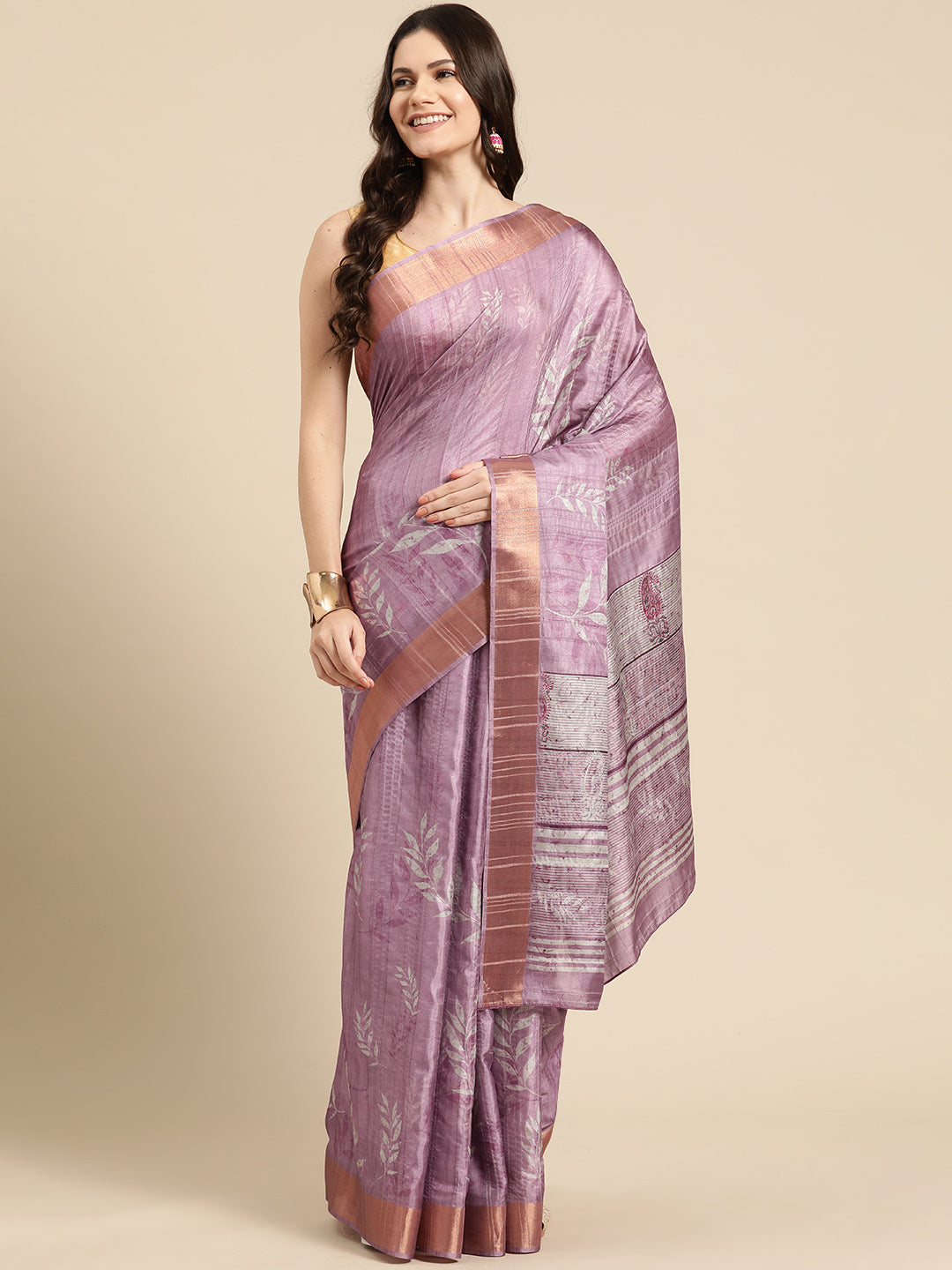 Soft Silk Floral Printed Zari Woven Border Saree