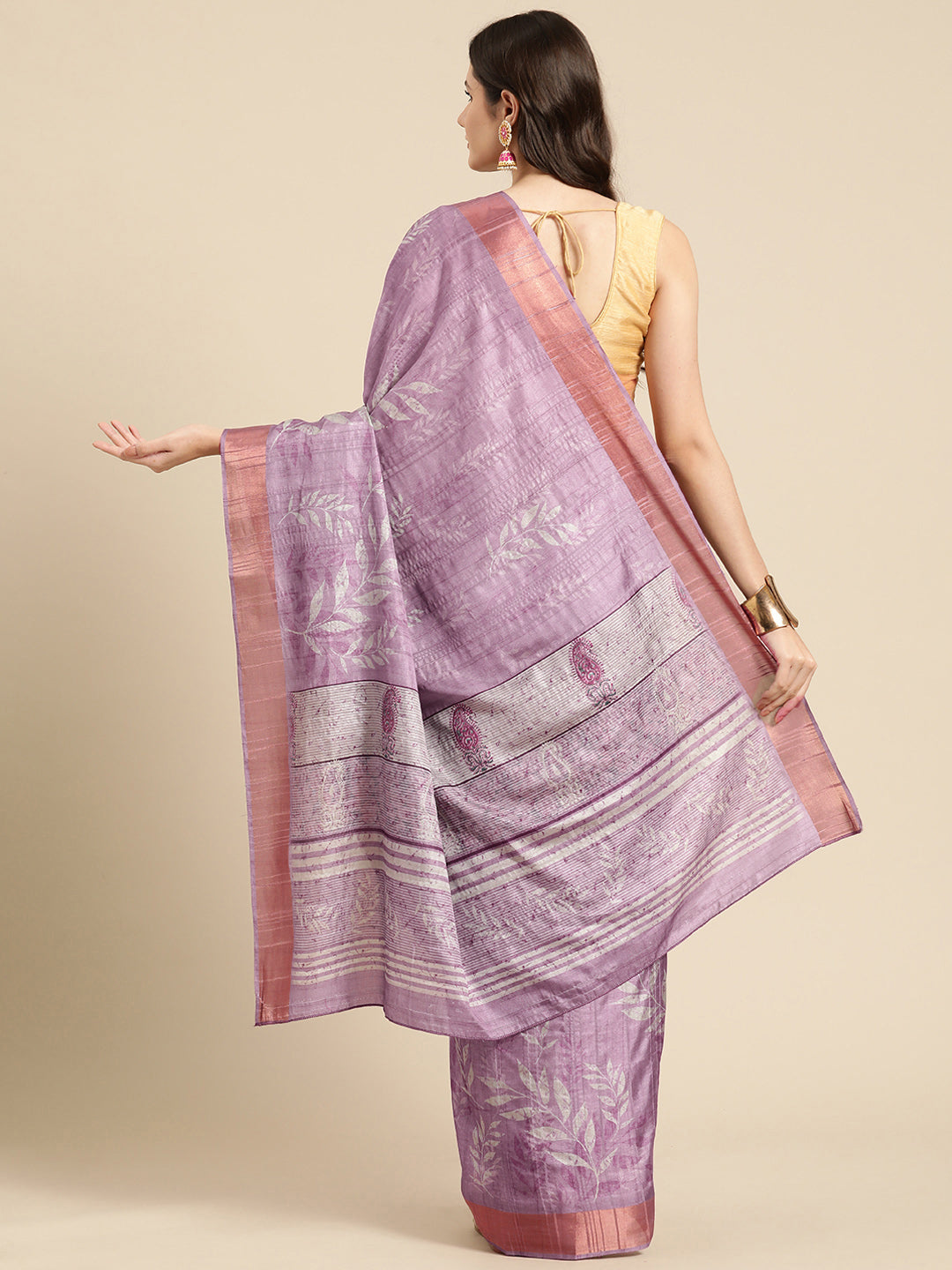 Soft Silk Floral Printed Zari Woven Border Saree
