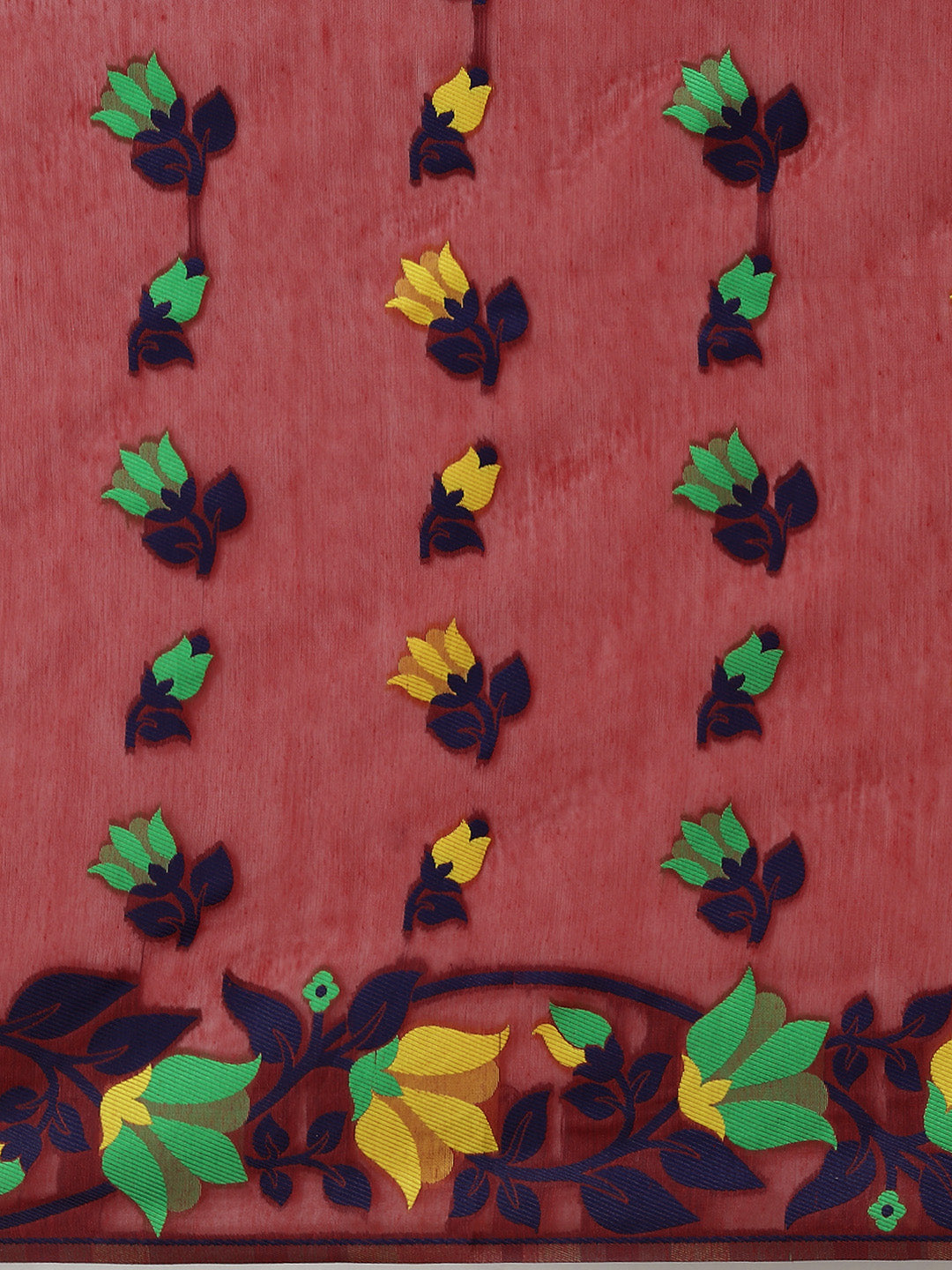 Women's Pure Cotton Jamdani Saree With Unstitched Blouse Piece