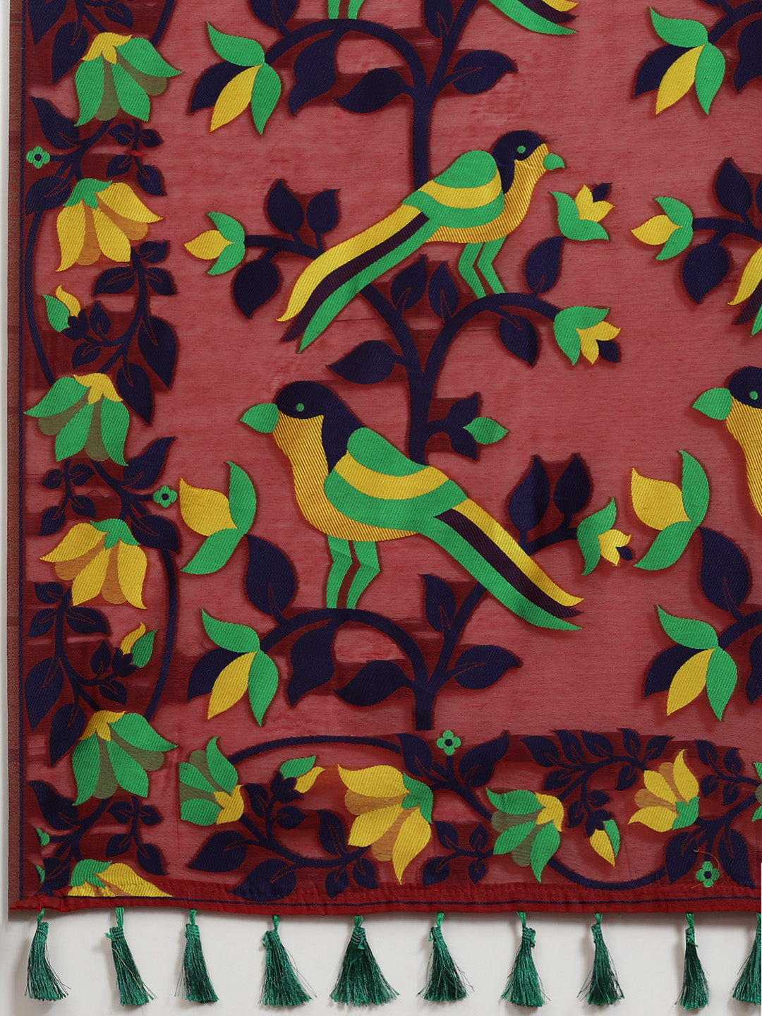 Women's Pure Cotton Jamdani Saree With Unstitched Blouse Piece