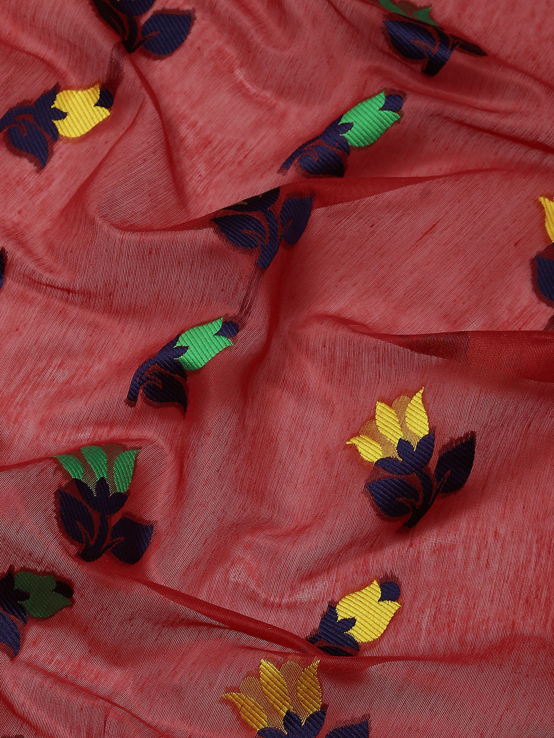 Women's Pure Cotton Jamdani Saree With Unstitched Blouse Piece