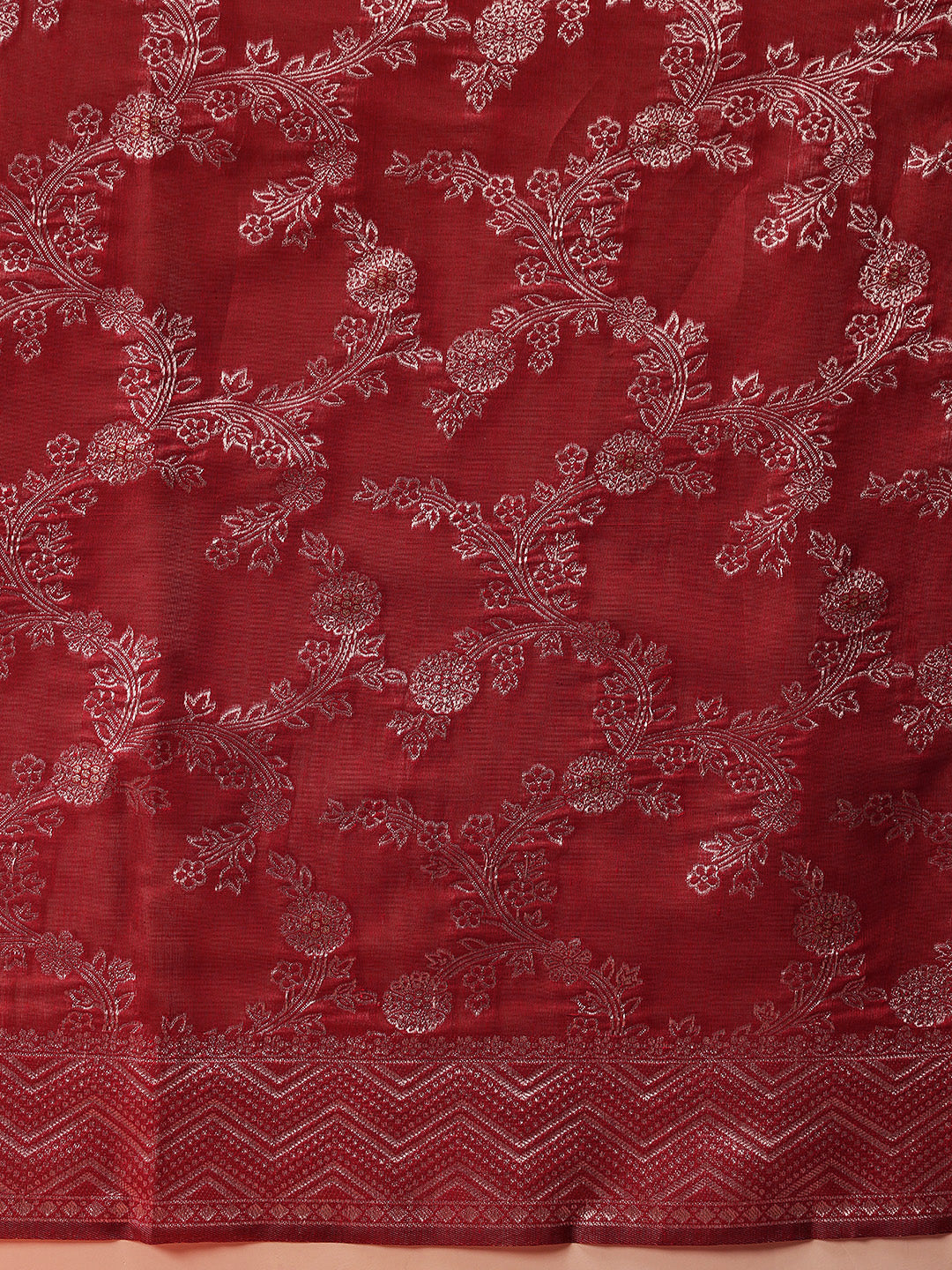 Cotton Jamdani Saree With Zari Border