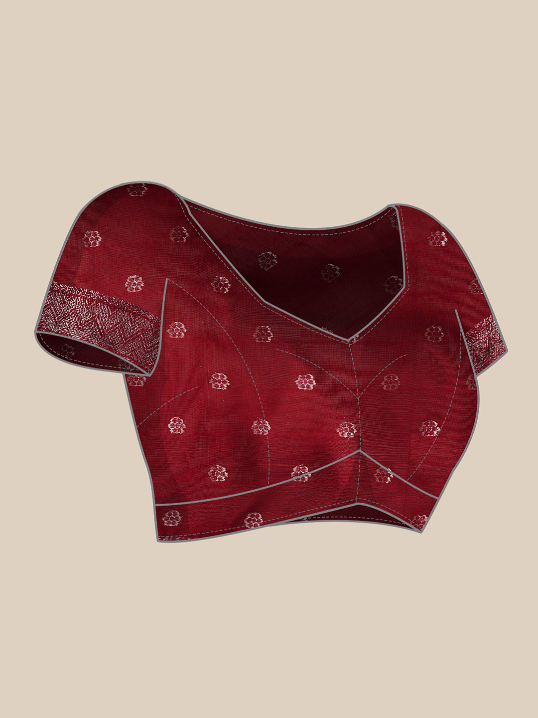 Cotton Jamdani Saree With Zari Border