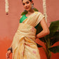 Cotton Jamdani Saree With Zari Border