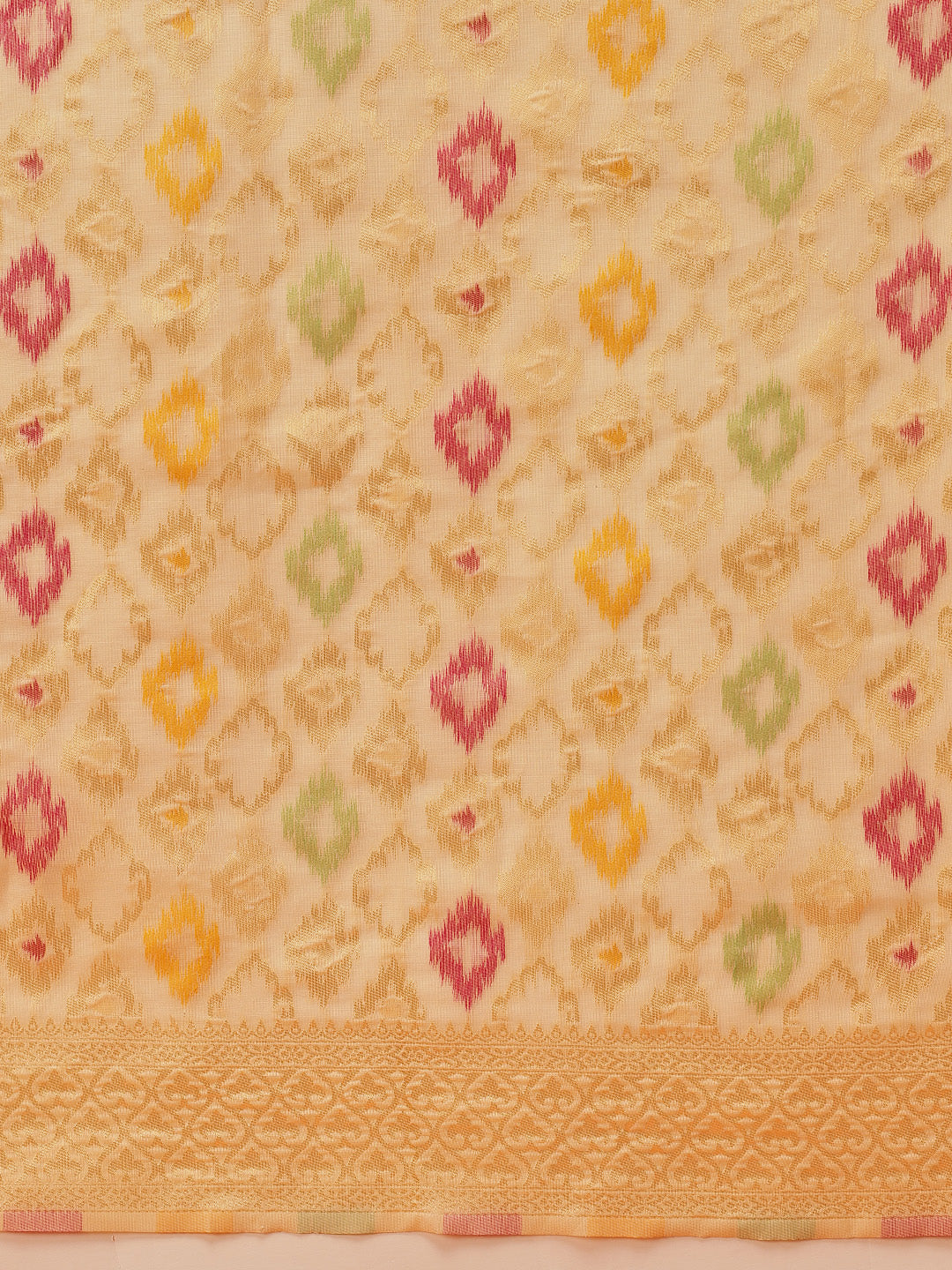 Cotton Jamdani Saree With Zari Border