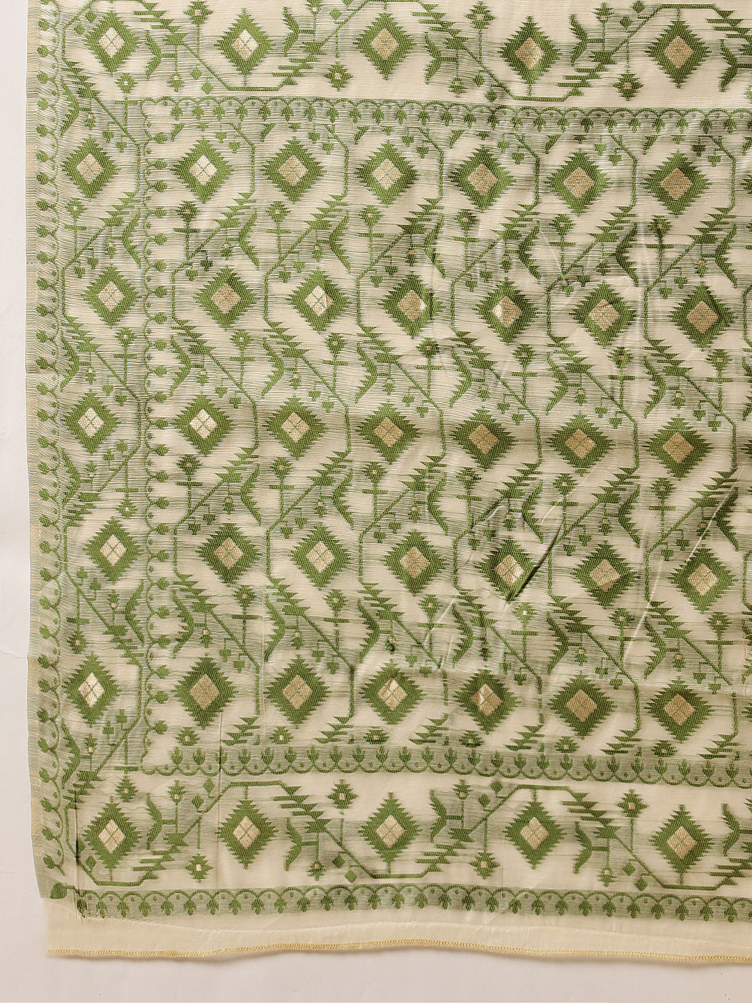 Cotton Jamdani Saree With Unstitched Blouse Piece