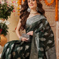Green & Silver Threads Work Cotton Jamdani Saree
