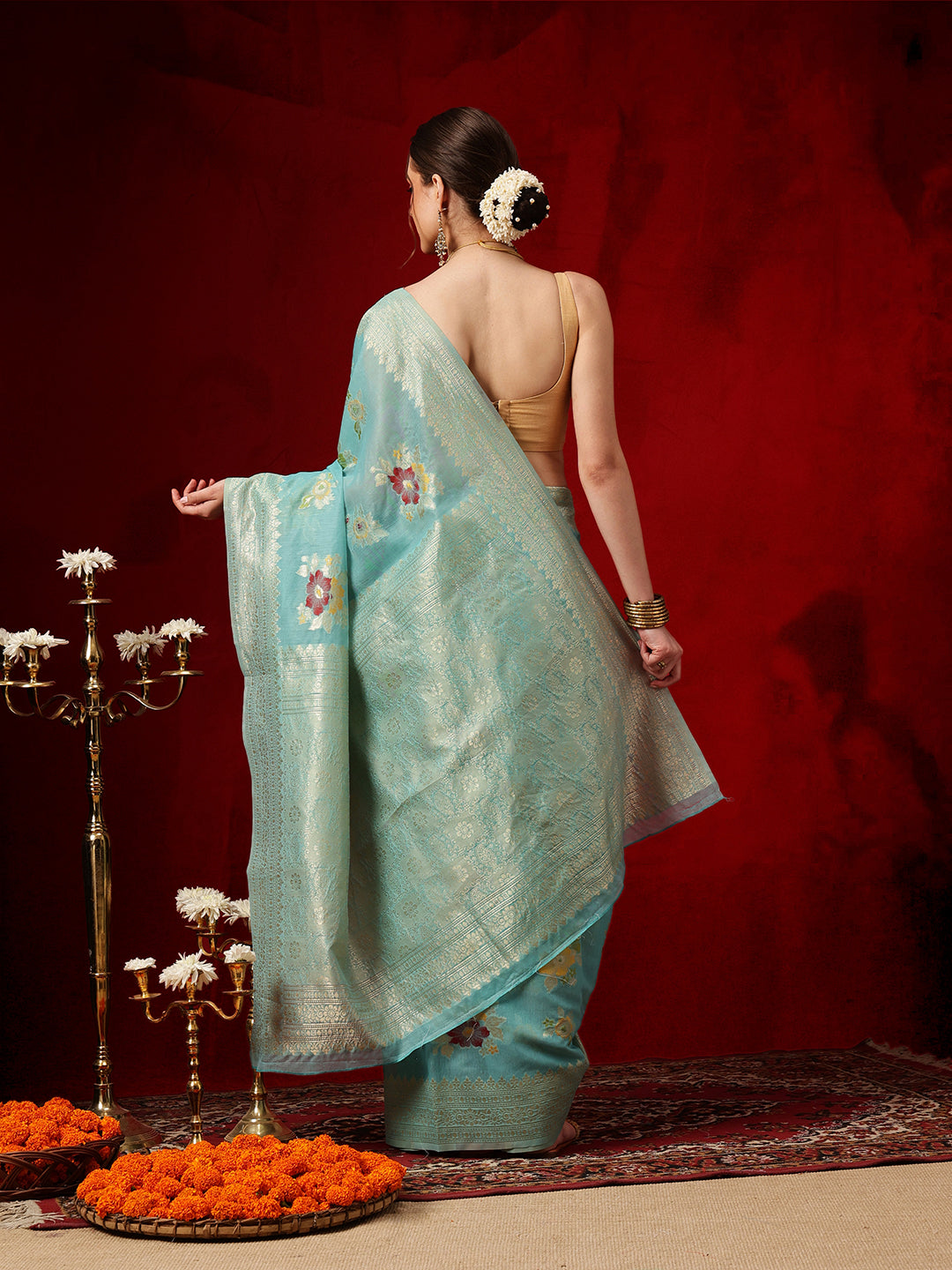Cotton Jamdani Saree With Unstitched Blouse Piece