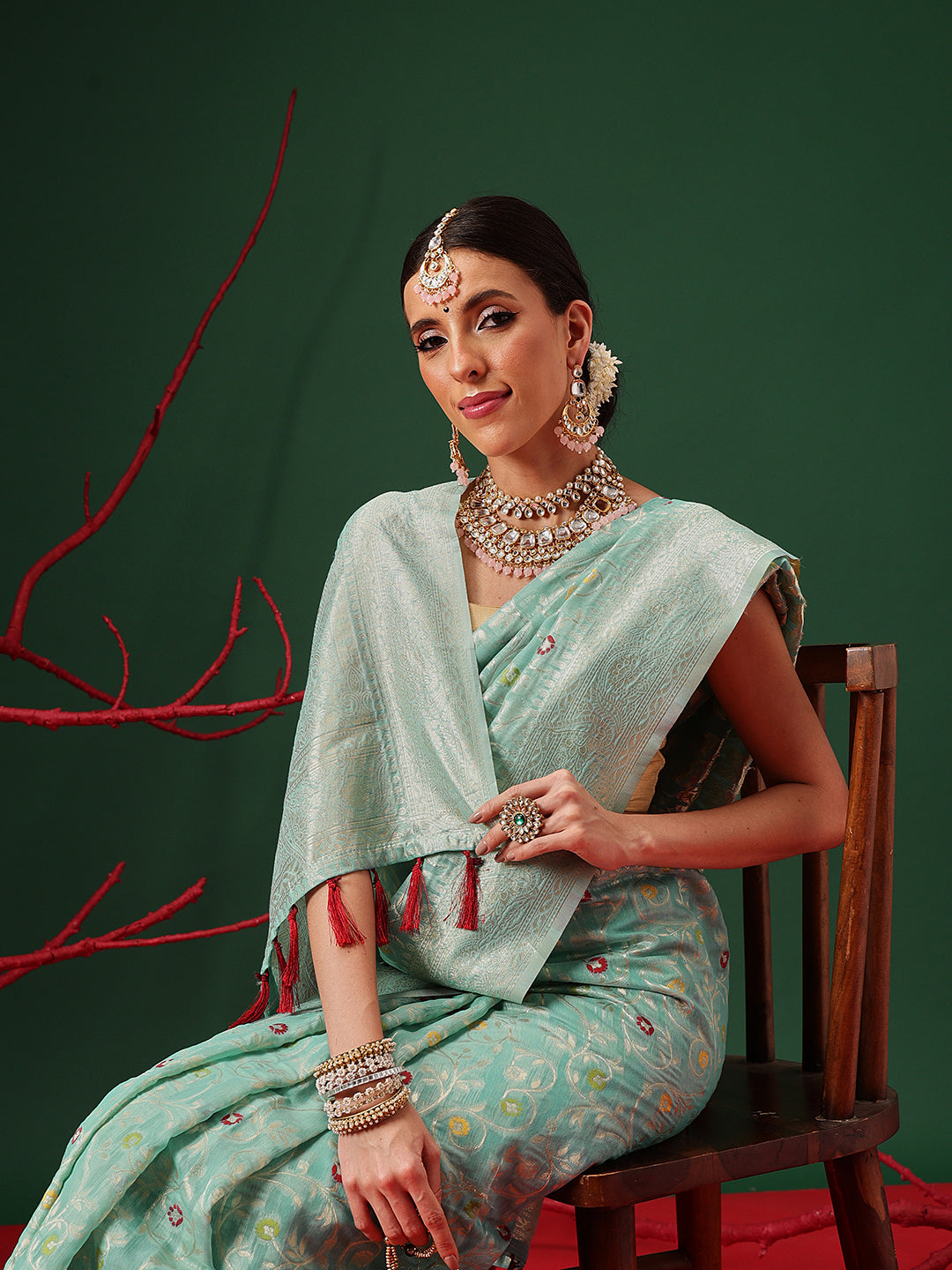 Dhakai Cotton Phulkari Jamdani Saree