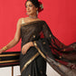 Cotton Dhakai Jamdani Saree With Small Zari Border & Tassels