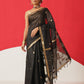 Cotton Dhakai Jamdani Saree With Small Zari Border & Tassels